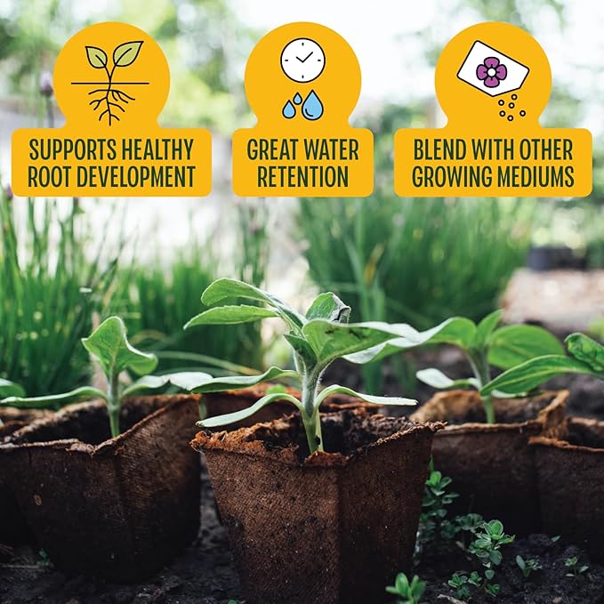 MagJo Naturals 100% Pure Coco Coir (Coco Peat) 11 Pound Block (5kg, OMRI Listed for Organic Gardening, Coconut Coir - Low EC and pH Balance - High Expansion Coco Fiber for Herbs, Flowers, Planting