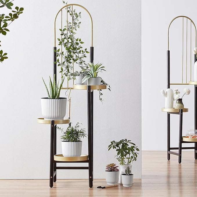 T4U 4.5 Inch Self Watering Pots for Indoor Plants, 6 Pack White Plastic Flower Pots for All House Plants, Flowers, African Violets