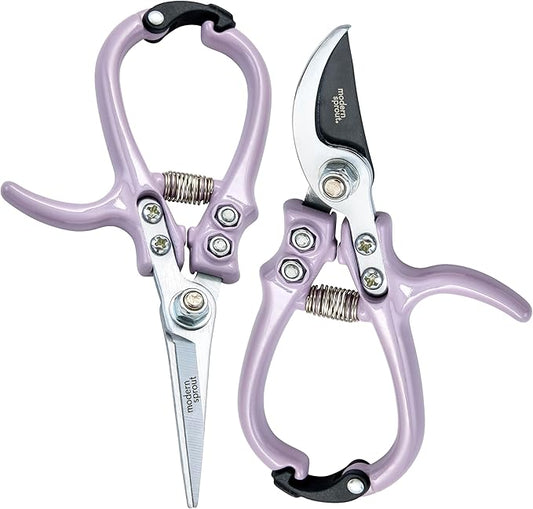 Modern Sprout Gardening Shears & Pruners 2-pack, Lightweight, Durable, One Size (Lavender)