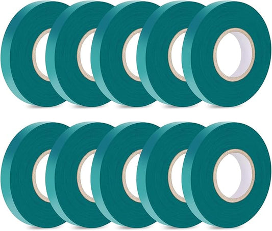 Stretch Tie Tape Roll, 1/2" 150ft Garden Tie Tape, Thick Sturdy Plant Ribbon Garden Green Vinyl Stake Gardening Tools for Indoor Outdoor Patio Plant Use (10 Pack)