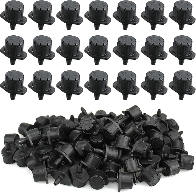 100Pcs Drip Irrigation Emitters,Adjustable Irrigation Drippers Sprinklers,1/4 Inch Emitters Micro Drip for Watering System