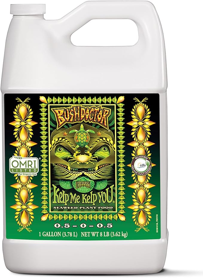 FoxFarm Bushdoctor Kelp Me Kelp You Fertilizer, Liquid Seaweed Extract for Plants, Vegetables, & Flowers - Promotes Root Growth & Soil Health - Perfect for Hydroponics & Soil, NPK 0.5-0-0.5 (Gallon)