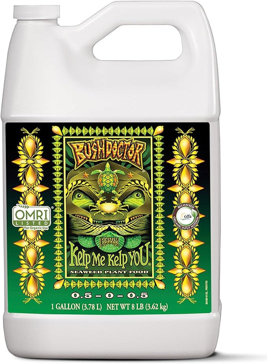 FoxFarm Bushdoctor Kelp Me Kelp You Fertilizer, Liquid Seaweed Extract for Plants, Vegetables, & Flowers - Promotes Root Growth & Soil Health - Perfect for Hydroponics & Soil, NPK 0.5-0-0.5 (Gallon)
