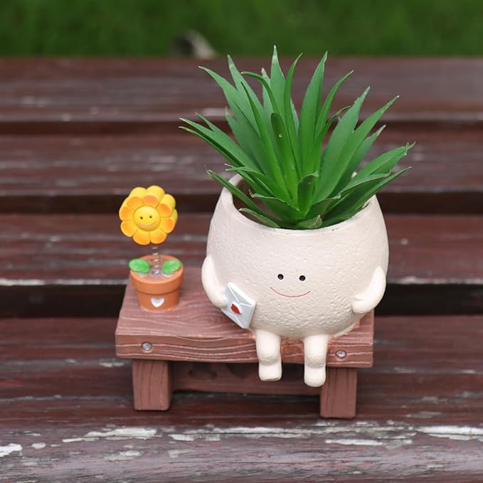 Sunflower Planter Pot with Drainage Hole Cute Plant Pots for Succulents Plants Live Unique Flower Pots for Indoor Outdoor Use