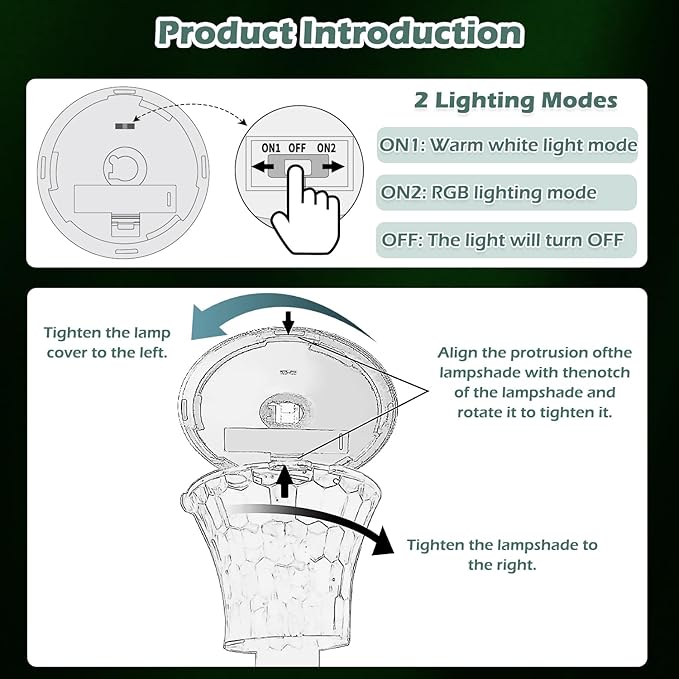 Solar Pathway Lights 12 Pack, Outdoor Solar Garden Yard Light RGB Color Changing+Warm White IP67 Waterproof, Solar Powered Garden Lights for Walkway Yard Backyard Lawn Landscape