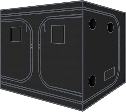 Grow Tent 96"x96"x78" Hydroponic 600D Mylar Grow Tent Reflective Garden Growing Dark Room with Observation Window, Removable Floor Tray for Indoor Plant Growing 8x8