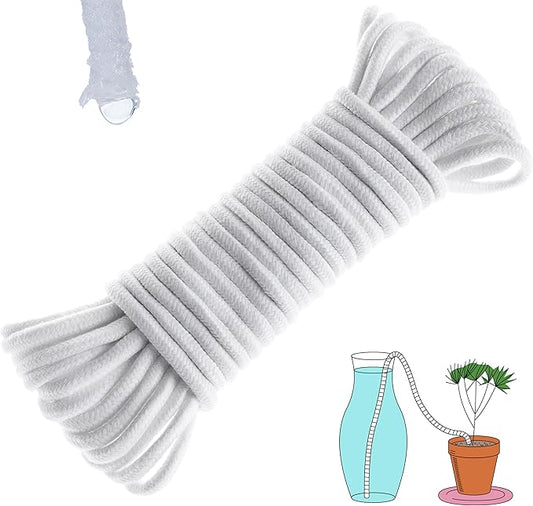 ORIMERC 50 feet 1/4 inch Self Watering Capillary Wick Cord Vacation Plant Watering DIY Hydroponic Wicking Self-Watering Planter Pot Automatic Water System Device Potted Violet self Watering Rope