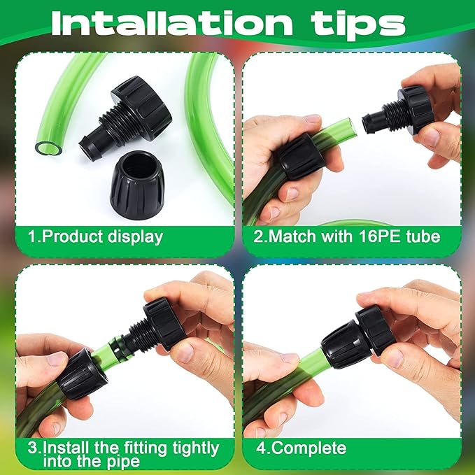 1/2 Inch Drip Irrigation Tubing Faucet Adapter 6 Pack, 3/4" to 1/2" Irrigation System Hose Adapter, 3/4 Inch Faucet Connector Garden Hose Adapter