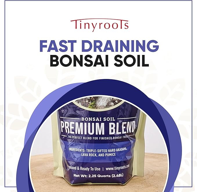 Bonsai Outlet Premium Bonsai Soil - Tinyroots Bonsai Soil Mix Ready to Use Blend, Ideal for Water Retention and Root Development, Made from Genuine Akadama, Red Lava Rock and Pumice, 4.5 Quarts