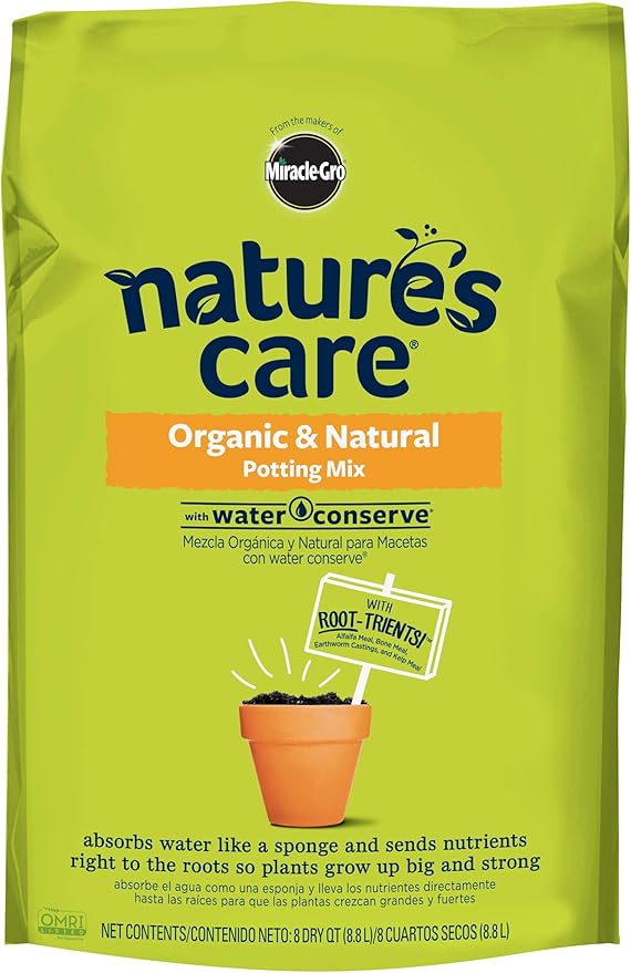 Nature’s Care Organic & Natural Potting Mix with Water Conserve, 8 Dry qt. (3-Pack)