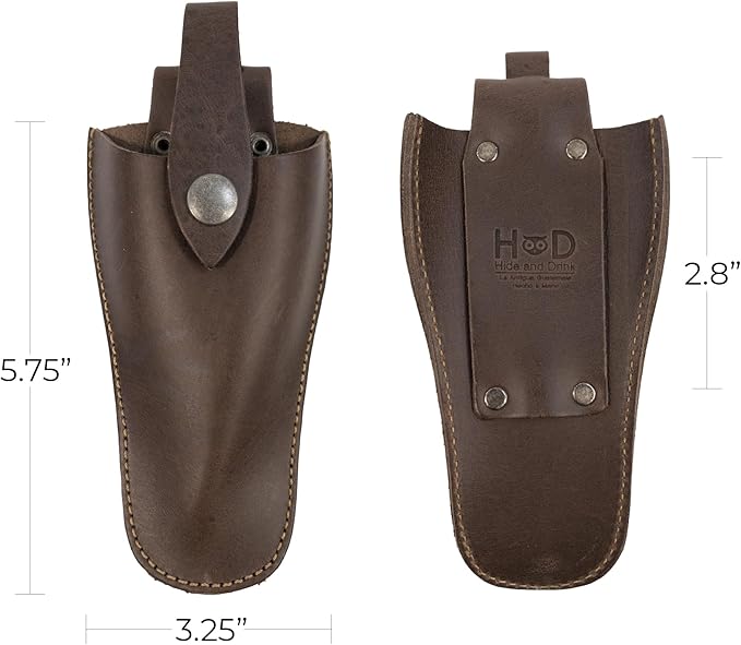 Hide & Drink, Gardening Scissors Holster, Pruner Sheath, Gardening Tool Case, Pruning Shear, Scissors Case, Thick Full Grain Leather, Handmade, Bourbon Brown