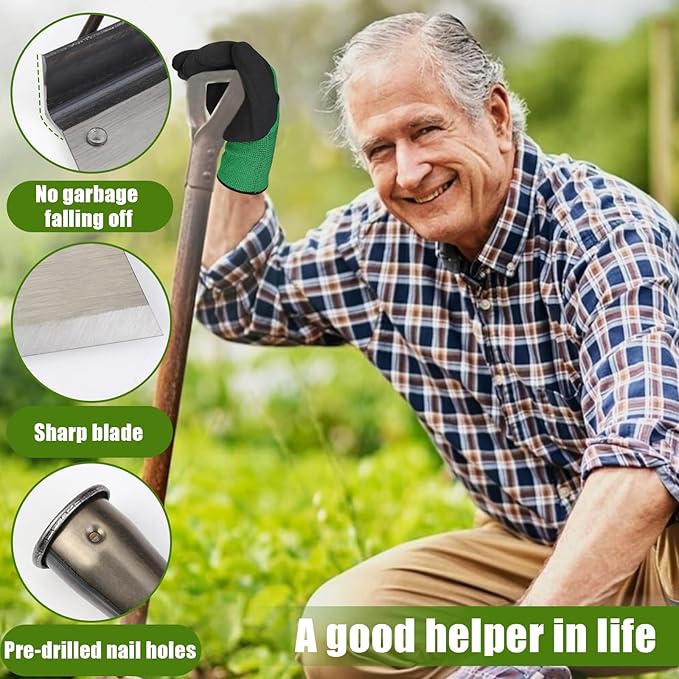 2Pcs Multifunctional Garden Cleaning Shovel Set, Garden Spade Shovel, Farm Weeding Planting Shovel Gardening Scraper Shovel, Manganese Steel Flat Shovel Not Include Pole (21cm/8.2in)