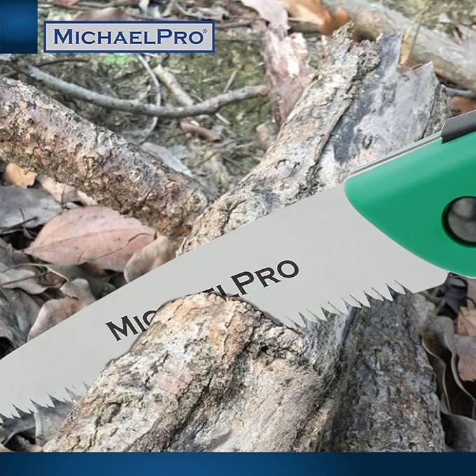MichaelPro MP010024 Folding Hand Saw, Pruning Saw | 7” Rugged Blade Hand Saw with Non-Slip Grip for Tree Pruning, Camping, Gardening, Hunting. Cutting Wood, PVC
