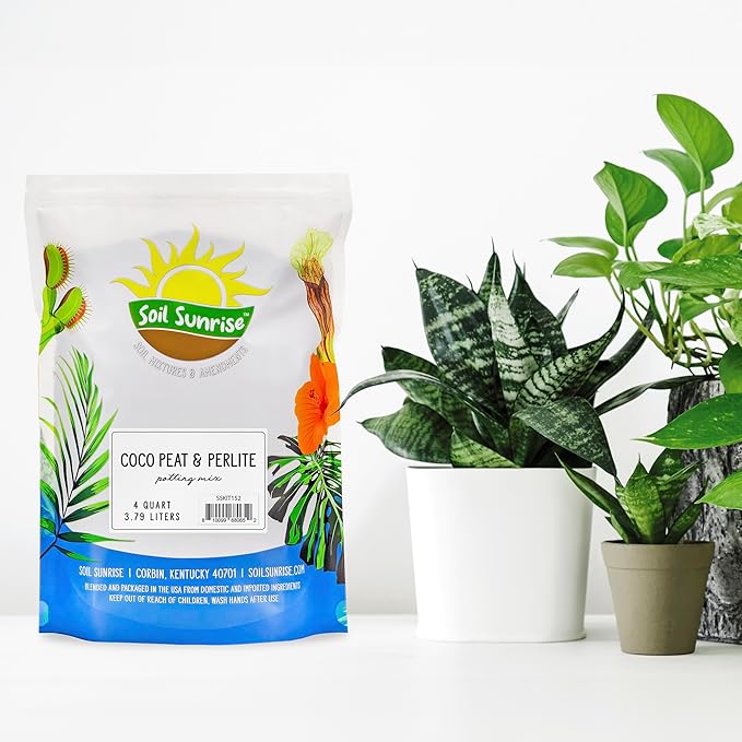 Coco Peat Perlite Potting Mix (4 Quarts), Loose Coconut Coir and Perlite