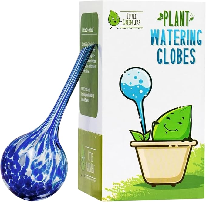 LGL Plant Watering Globes - 1 Piece. Decorative Self Watering Planter Inserts Made From Hand-Blown Durable Glass. Keep your Outdoors and Indoor Plants Healthy. Ideal Plant Lover Gift (1pk Small)