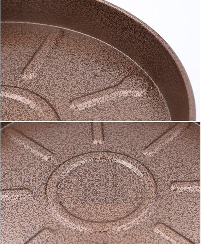 Artline 16" Round Plant Stand with Lockable Wheels, 420lbs Heavy Duty for Indoor Outdoor, Large Rolling Dolly Planter Caddy on Casters to Carry Potted Flower Pot, Round Metal Tray NO Holes, 2 Pack