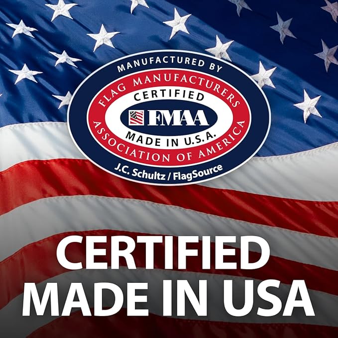 FlagSource FMAA Certified PolyExtra Polyester American Flag with Embroidered Stars and Sewn Stripes, Made in the USA, 20x30'