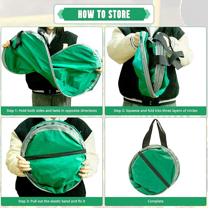 PUNCHMAN Foldable Lawn and Leaf Collector - Pop up Reusable Leaf Bags with Handles,Easy Leaf Remover for Yard and Lawn,Collapsible Garden Leaf Clean up and Picker Trash Bag for Leaves with Golves