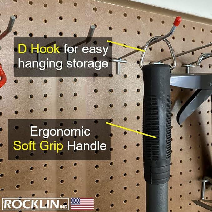 Rocklin Rotary Cultivator Tool - 60” Extra Long Handle - Reinforced Tines - Reseeding Grass or Soil Mixing - All Metal, No Plastic Structural Components - Cultivate Easily