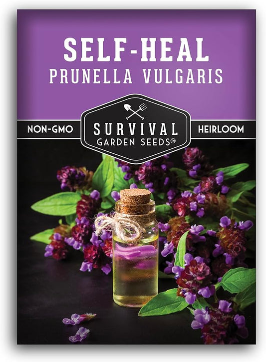 Survival Garden Seeds Selfheal Seed for Planting - 1 Packet with Instructions to Plant & Grow All-Heal Perennial Herb Plants in Your Home Flower & Herb Garden - Non-GMO Heirloom Variety