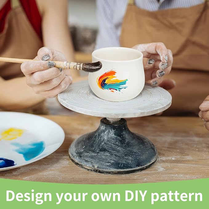 Succulent Pots, White Mini 2.5 inch Ceramic Flower Planter Pot with Bamboo Tray, Pack of 12 - Plants Not Included