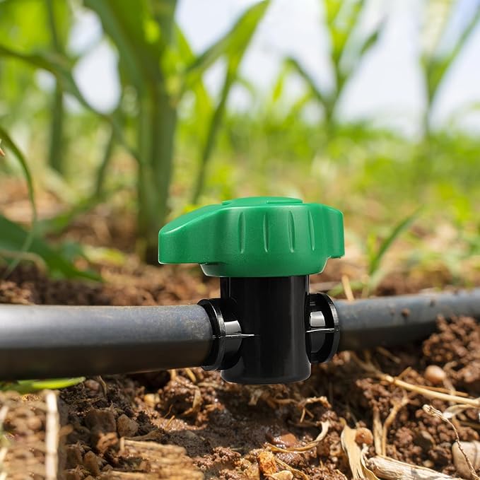 Drip Irrigation Fittings Kit for 1/2" Tubing, 36 Pieces 1/2 Inch Drip Line Connectors for Drip Sprinkler Systems - 12 Couplings, 8 Tees, 6 Elbows, 6 End Caps, 2 Cross connectors and 2 drip valves