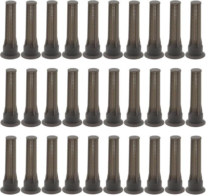 30 Pack Spray Sprinkler Nozzle Filters Variable Arc Nozzle Replacement Pop Up Sprinkler Heads Generic Irrigation Filter Compatible with Hunter, RainBird Sprinklers Spray Head (Brown)