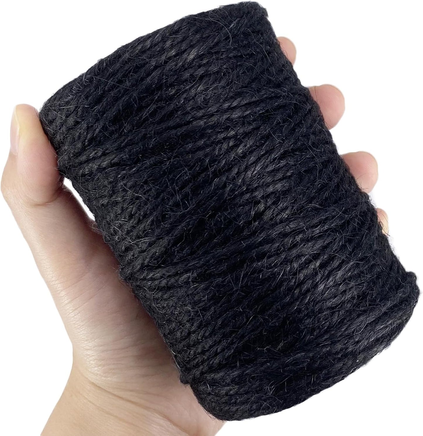Leecogo Black 2.5mm Jute Twine 328 Feet Heavy Duty Garden Twine String for Gardening Plant Crafts and Decorative Projects