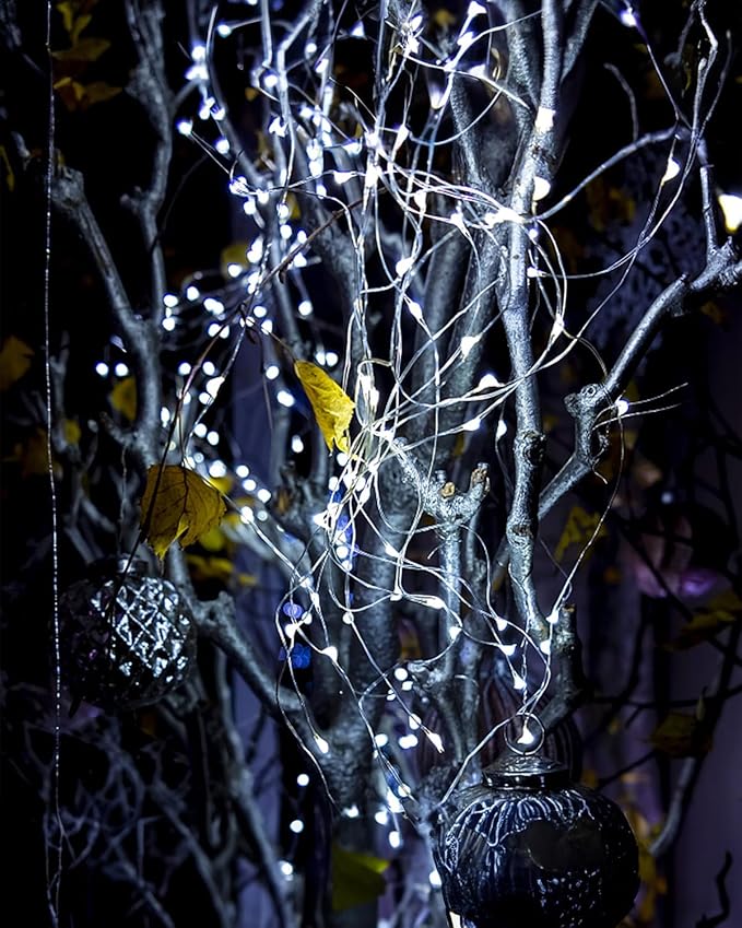 Twinkle Star 4 Pack Outdoor Solar String Lights, Total 160FT 480 LED Solar Powered Fairy Lights with 8 Modes, Christmas Trees Light for Patio Garden Party Backyard Wedding Decor, White