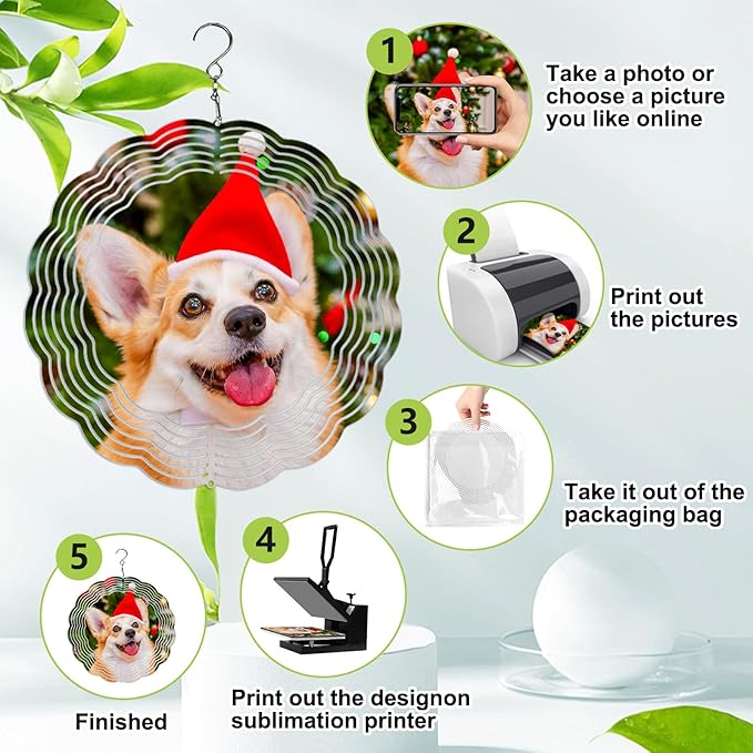 10 Pack Sublimation Wind Spinner Blanks 10 Inch,3D Wind Spinners Sublimation Blanks Products Bulk Aluminum Metal Sublimation Blank Wind Spinner for DIY Gift Indoor Outdoor Decoration