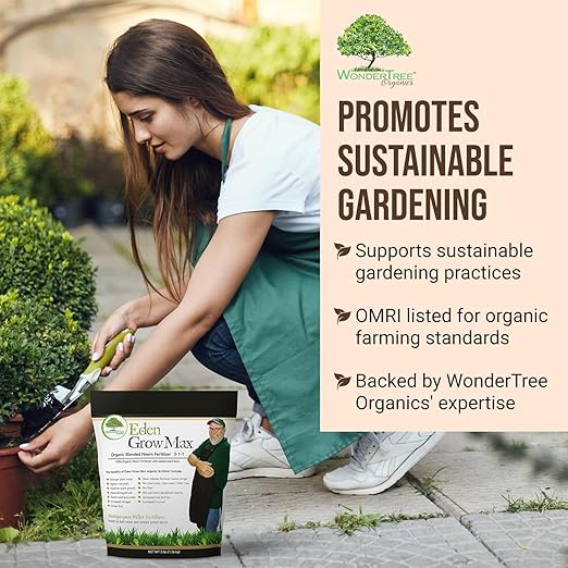 Eden Grow Max Organic Blended Neem Cake | Perfect for Home Gardening, Fruits, Lawns & Flowers | OMRI Listed (3lbs)