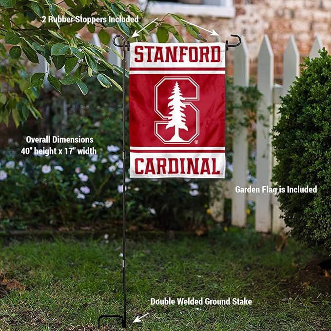 College Flags & Banners Co. Stanford Cardinal Garden Flag with Stand Holder