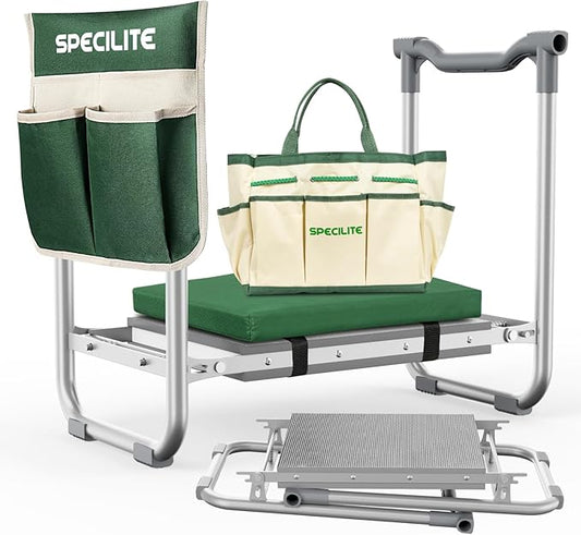 Garden Kneeler and Seat with Kneeling Pad,Heavy Duty Foldable Gardener Stool with 2 Tool Pouches,Anti- Knee and Back Pain, Gardening Gifts for Women,Men Senior
