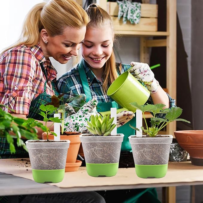 36 Packs 3 Inch Square Plastic Nursery Pots, Clear Plant Pot with Soft Silicone Base for Easy Transplant, Flower Pots with Drainage Holes, Reusable Seedling Pots Starter Pots