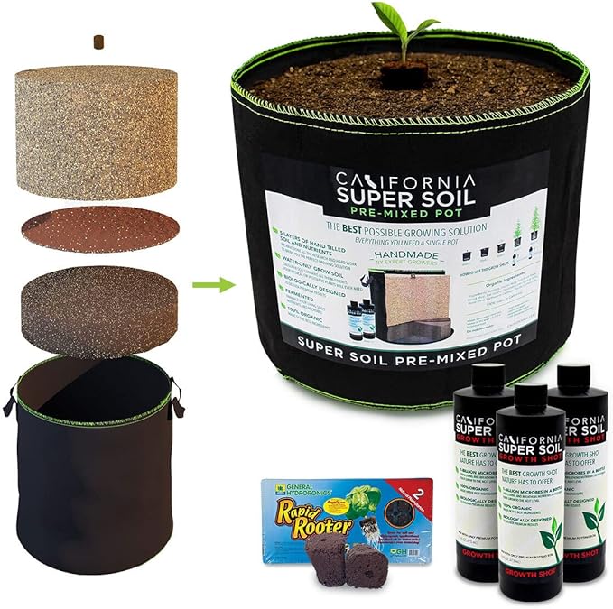 PreMixed Super Soil 7 Gallon Pot - Every Thing Included for The Perfect Grow (add only Seed and Water)