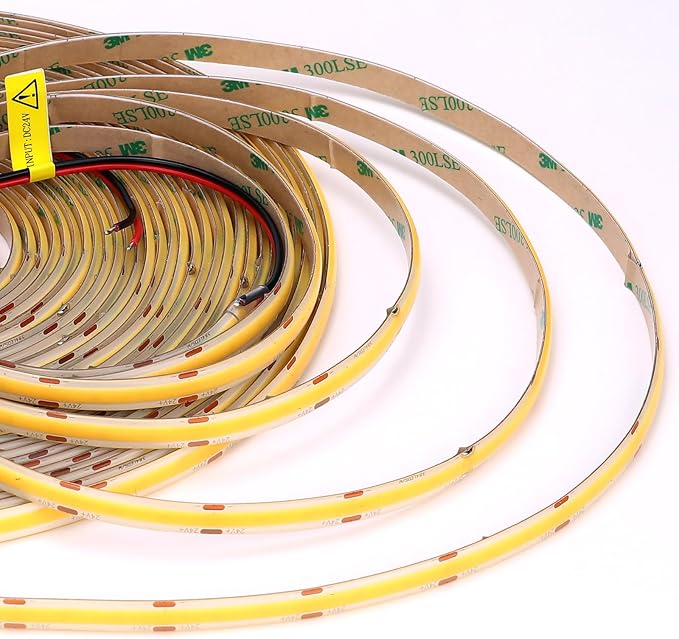 15M/49.2ft 24V COB LED Strip Light Waterproof IP65 Cool White 6000K Uniform Glow 5760LEDs CRI 93+ Flexible LED Tape Lights for DIY Cabinet Bedroom Kitchen Home Decor(No Power Supply)