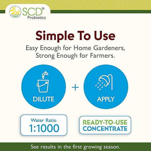 SCD BioAg – Organic Lawn and Garden Soil Microbes with 12 Probiotic Strains, Live Super Concentrate of Liquid Microorganisms, Chemical-Free Soil Amendment, Yard and Lawn Treatment (1 Liter w/Sprayer)