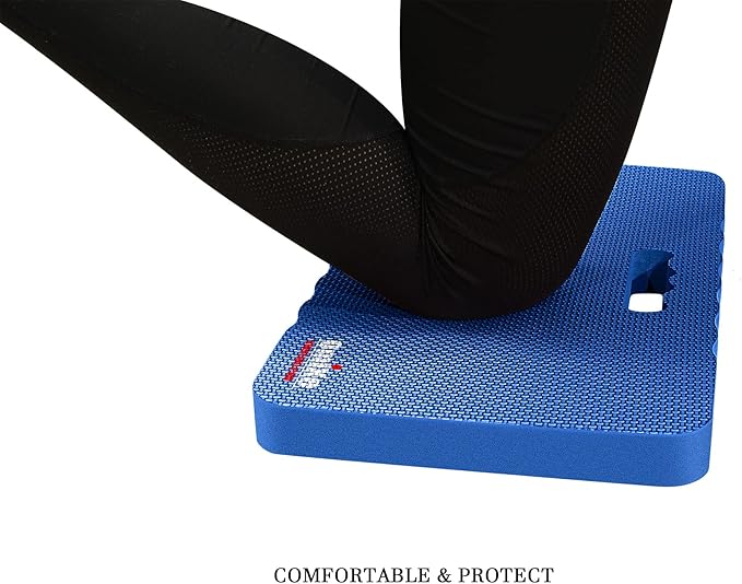 Extra Thick Kneeling Pad Comfy Foam Kneeler Mat Garden Knee Pad Cushion for Gardening Planting Yard Work Prayer Yoga Mechanic Exercise Workout Baby Bath 18 x 11 x 1.5 Inch Large Blue 1 Pack