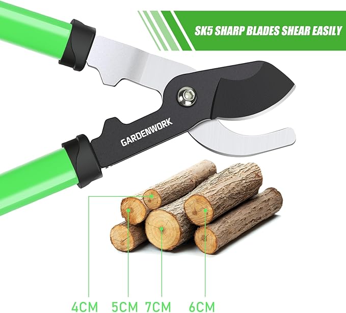 Garden Loppers,28" Branch Cutter with SK5 Carbon Steel Sharp Blade,Loppers for Tree Trimming Heavy Duty with 2.95in Clean Cut Capacity for Shrubs and Branches