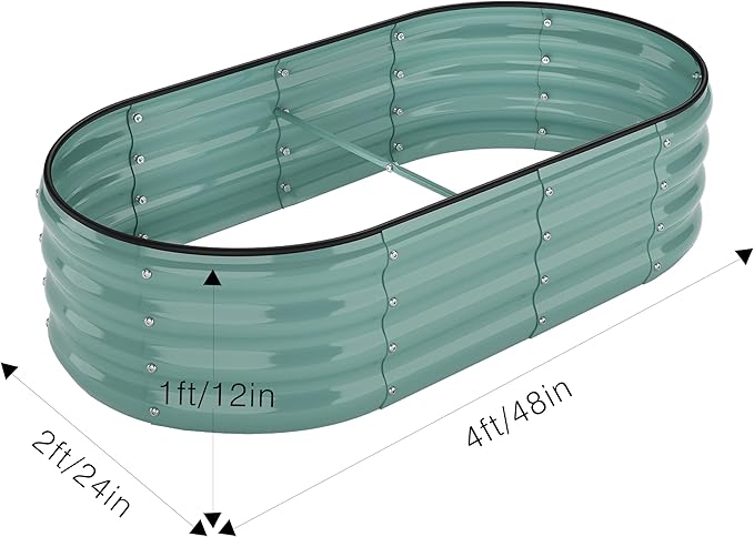 Metal Planter Garden Flower Bed Raised Beds for Gardening Galvanized 4x2x1ft Galvanized Garden Bed