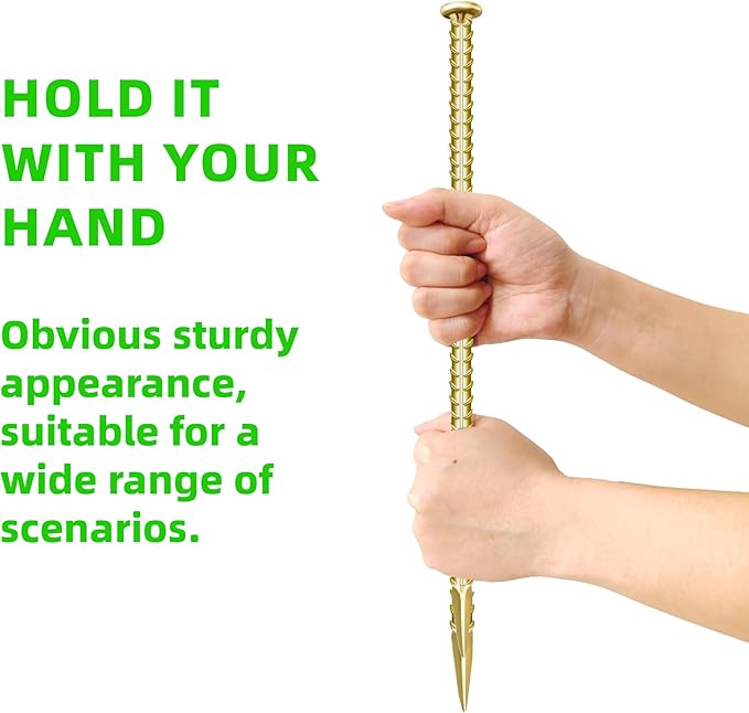 12 Pieces 12-Inch Garden Ground Stakes Galvanized Steel Rebar Stakes - Heavy Duty Ground Anchors for Tents, Position Stakes Kits,Fences Stakes, and Trampolines Stakes