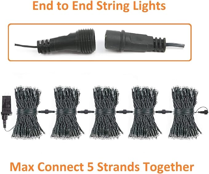 Connectable Red And White Christmas String Lights, 2Pack 164FT 400LED Christmas Lights for Outside/Indoor, Plug In Christmas Tree Lights with 8 Modes, String Lights for Christmas Decorations Holiday