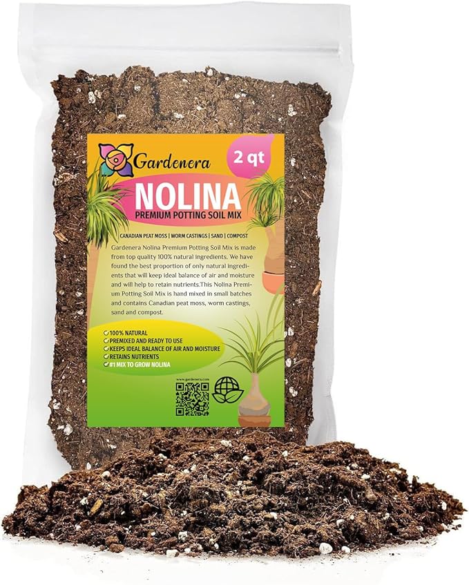 Elevate Your Nolina Garden with Gardenera's Organic Potting Mix - Tailored for Thriving Nolina Plants and Unique Structure - 2 Quart