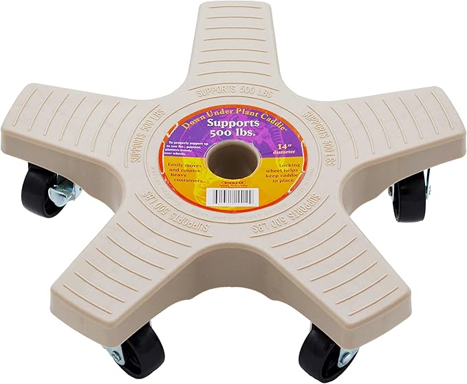 Bosmere S14450 Down Under Plant Caddie, Heavy Duty Plant Stand with Wheels, 500lb Capacity, 14-Inch, Light Gray