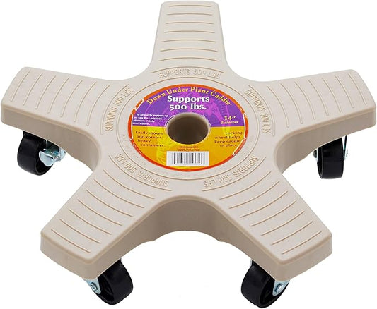 Bosmere S14450 Down Under Plant Caddie, Heavy Duty Plant Stand with Wheels, 500lb Capacity, 14-Inch, Light Gray