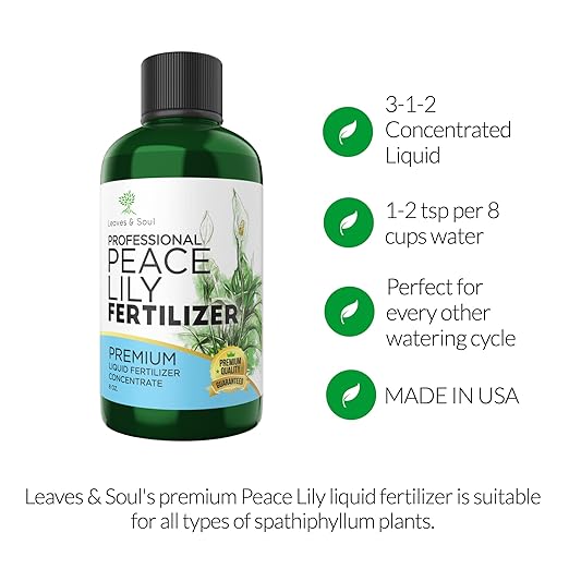 Professional Liquid Peace Lily Plant Fertilizer | 3-1-2 Concentrate for Plants and Flowers | Multi-Purpose Blend & Gardening Supplies | 8 oz Bottle