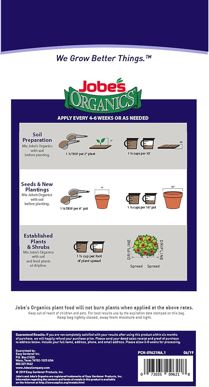 Jobe’s Organics Granular Fertilizer, Organic Fertilizer for Geraniums, Hibiscus, Daisies, and Other Perennial and Annual Plants, 4 lbs Bag