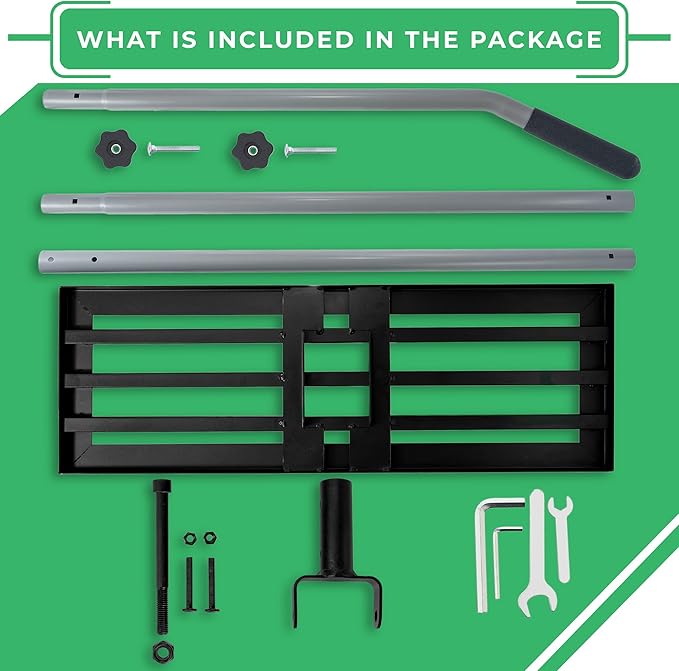 Smartini & Co Lawn Leveling Rake Garden Tools – 30 x 10 Inch Garden Rake Heavy Duty Metal Rake – Stainless Steel Adjustable Handle Yard Rake for Sand, Gravel, Soil – Easy Assembly Lawn Care Sand Rake