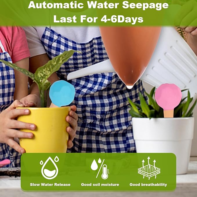 Self Watering Planter Insert Terracotta Watering Spikes Premium Plant Watering Devices Irrigation Dripper Self Watering Spikes Automatic Plant Accessories 4 Packs
