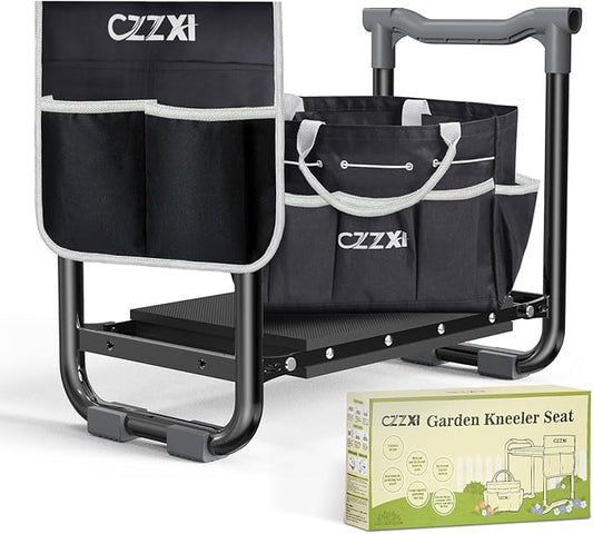 Garden Kneeler and Seat, Wider and Thicker Kneeling Pad Heavy Duty Gardening Stool with Gardening Tool Pouch and Bag, Garden Bench Gifts for Seniors